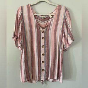 Daytrip Pink Stripe Blouse